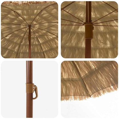 vidaXL Beach Parasol Brown Ø 206 x 209.5 cm Steel