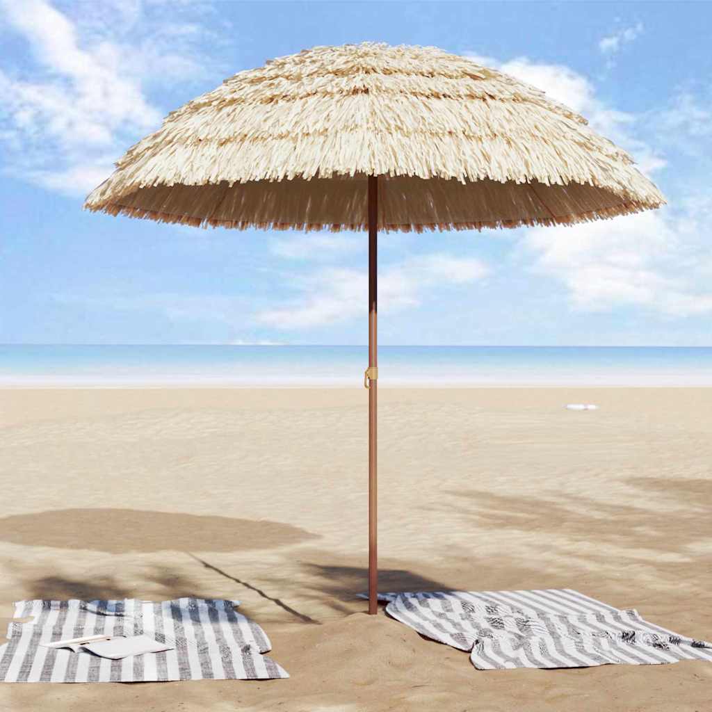 vidaXL Beach Parasol Brown Ø 206 x 209.5 cm Steel