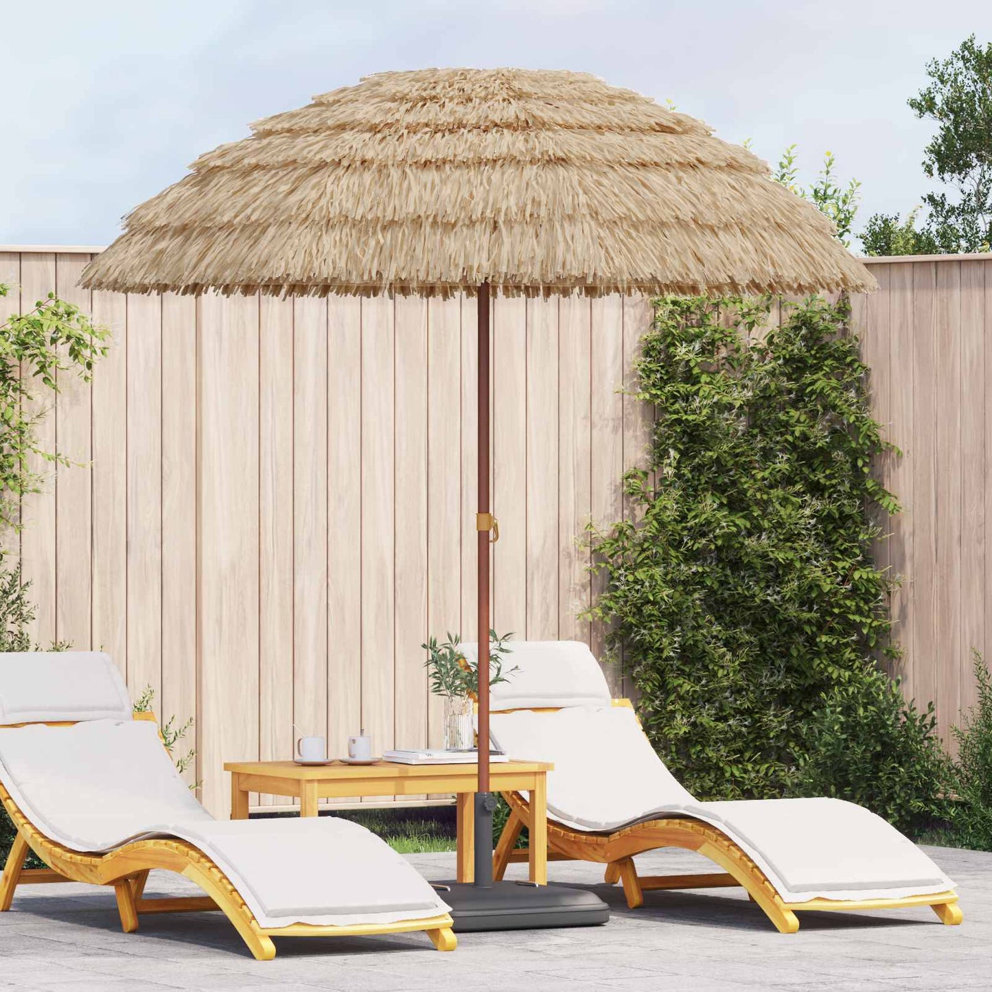 vidaXL Beach Parasol Natural 205 x 205 x 210 cm Polyester and Steel