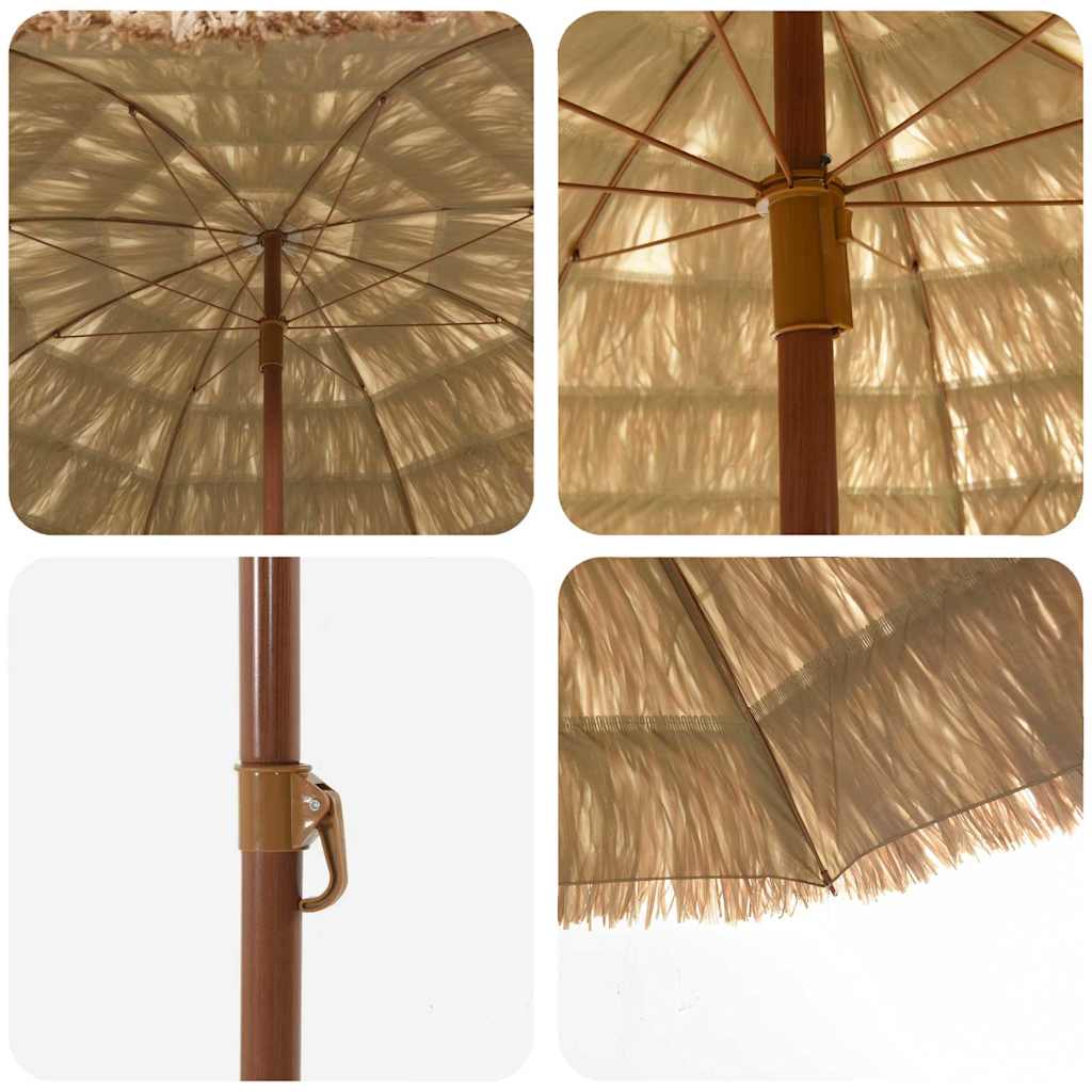 vidaXL Beach Parasol Brown Ø 265 x 267 cm Steel