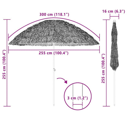 vidaXL Beach Parasol Brown Ø 265 x 267 cm Steel