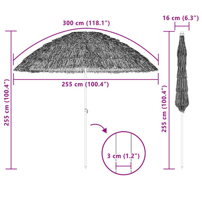 vidaXL Beach Parasol Natural 255 x 255 x 255 cm Polyester and Steel