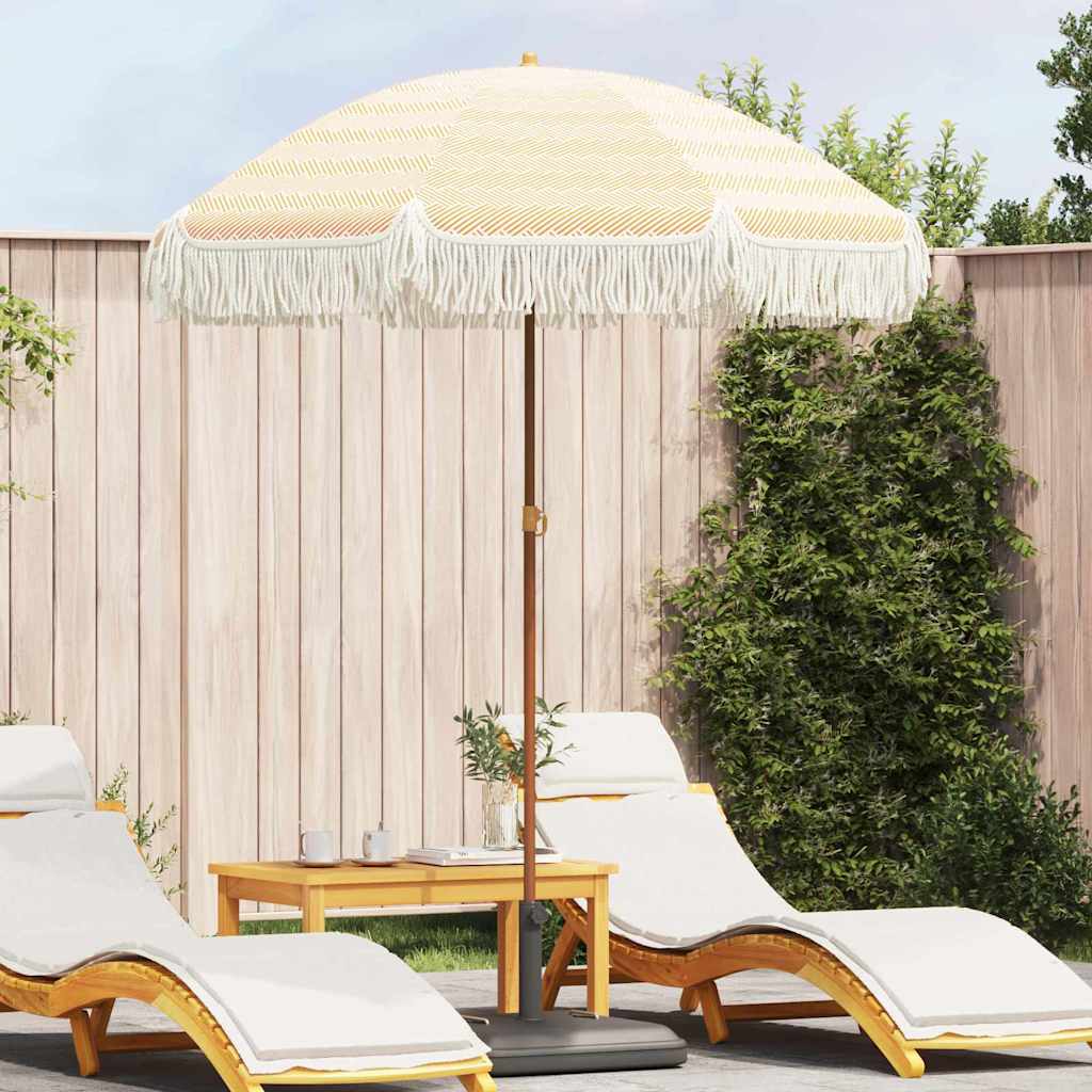 vidaXL Parasol Yellow and White Ø 160 x 195 cm Steel