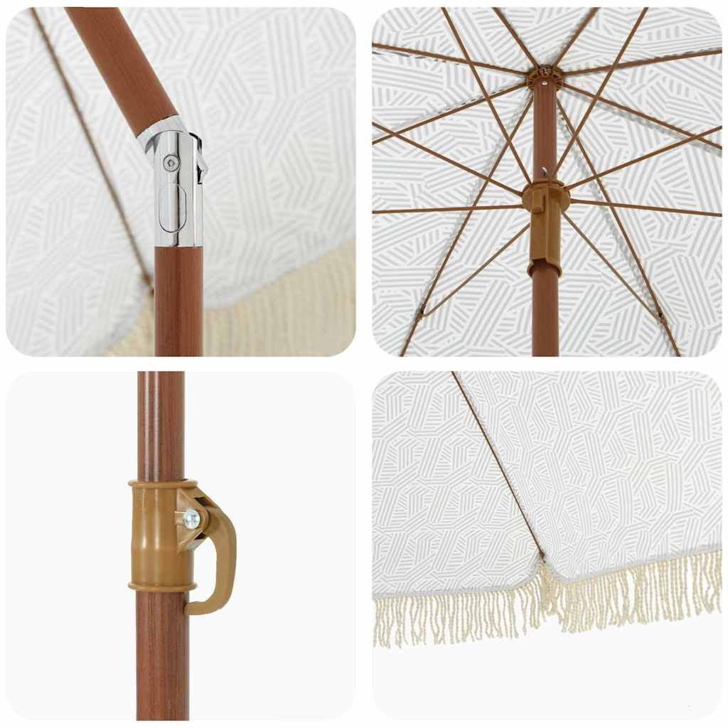 vidaXL Parasol Grey and White Ø 160 x 195 cm Steel