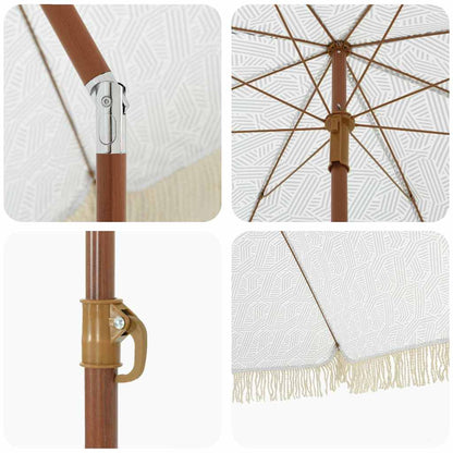 vidaXL Parasol Grey and White Ø 160 x 195 cm Steel