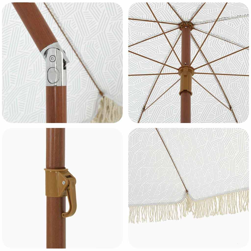 vidaXL Parasol Grey and White Ø 205 x 209 cm Steel