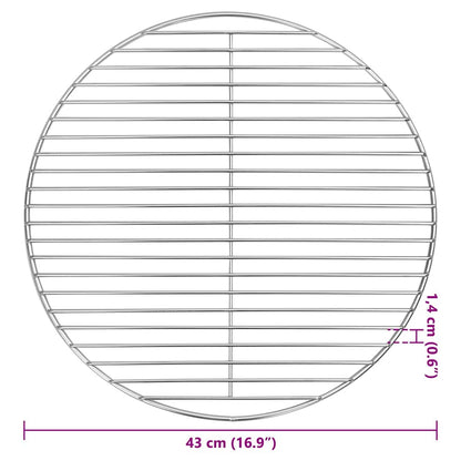 vidaXL BBQ Grill Grate Silver 43 x 43 cm Stainless Steel