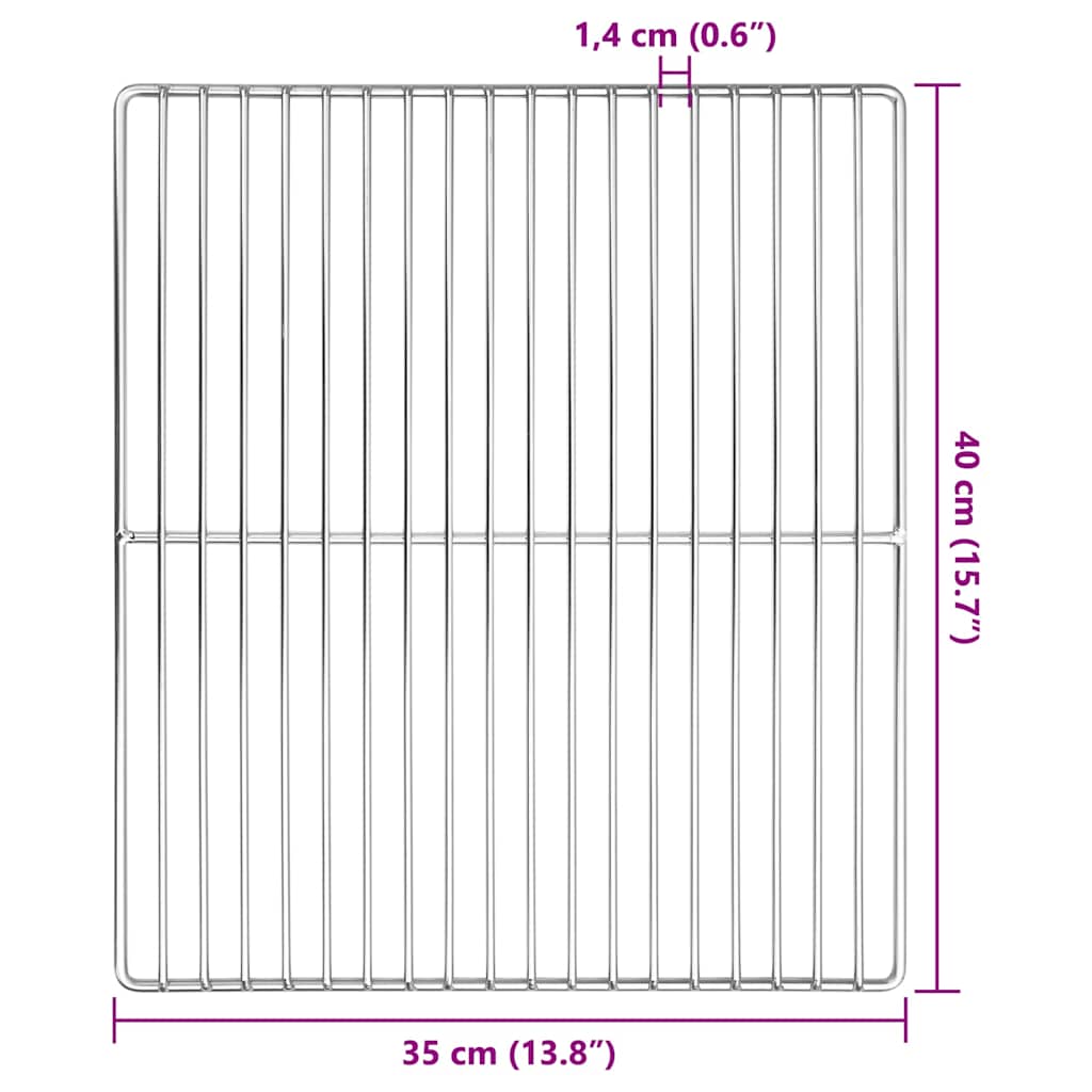 vidaXL Grill Grate 40 x 35 cm Stainless Steel Silver