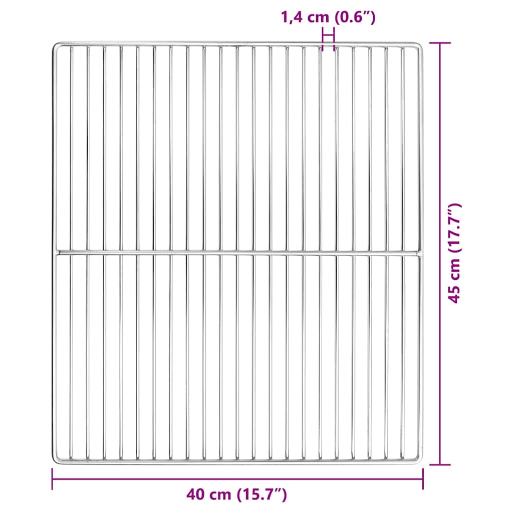 vidaXL Grill Grate 45 x 40 cm Stainless Steel Silver