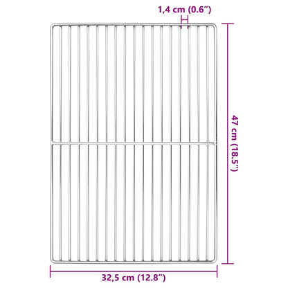 vidaXL Grill Grate 47 x 32.5 cm Stainless Steel Silver