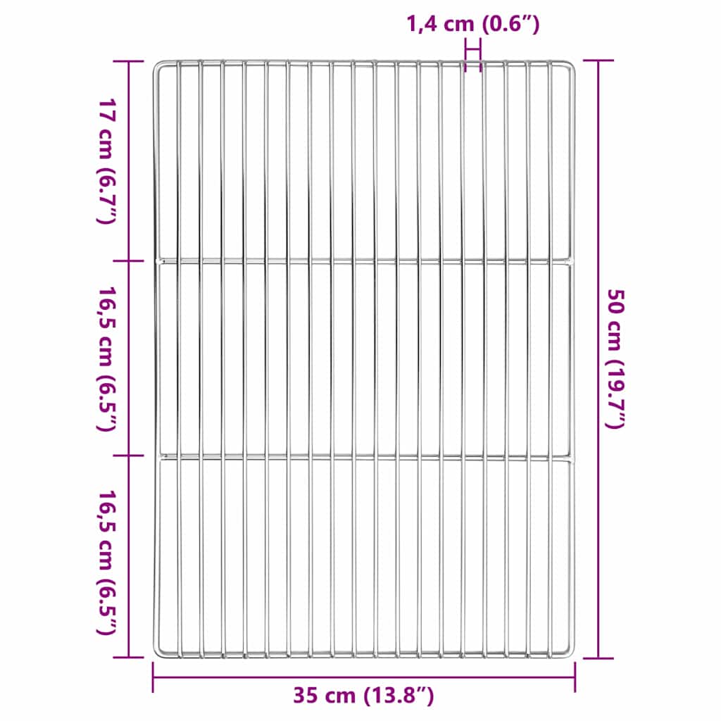vidaXL Grill Grate 50 x 35 cm Stainless Steel Silver