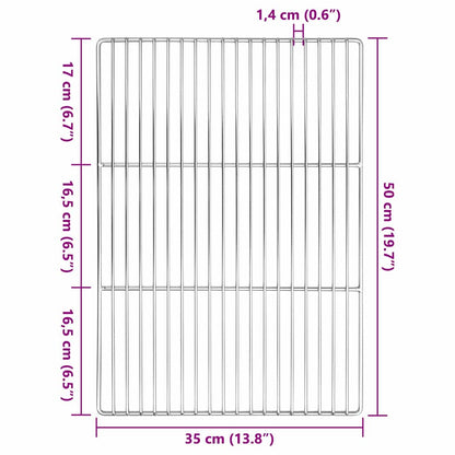 vidaXL Grill Grate 50 x 35 cm Stainless Steel Silver