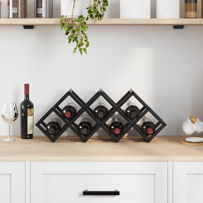vidaXL Wine Rack Black Oak 63 x 16.5 x 25 cm Powder-Coated Steel