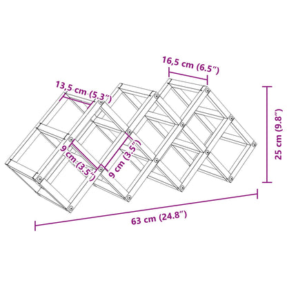 vidaXL Wine Rack Black Oak 63 x 16.5 x 25 cm Powder-Coated Steel