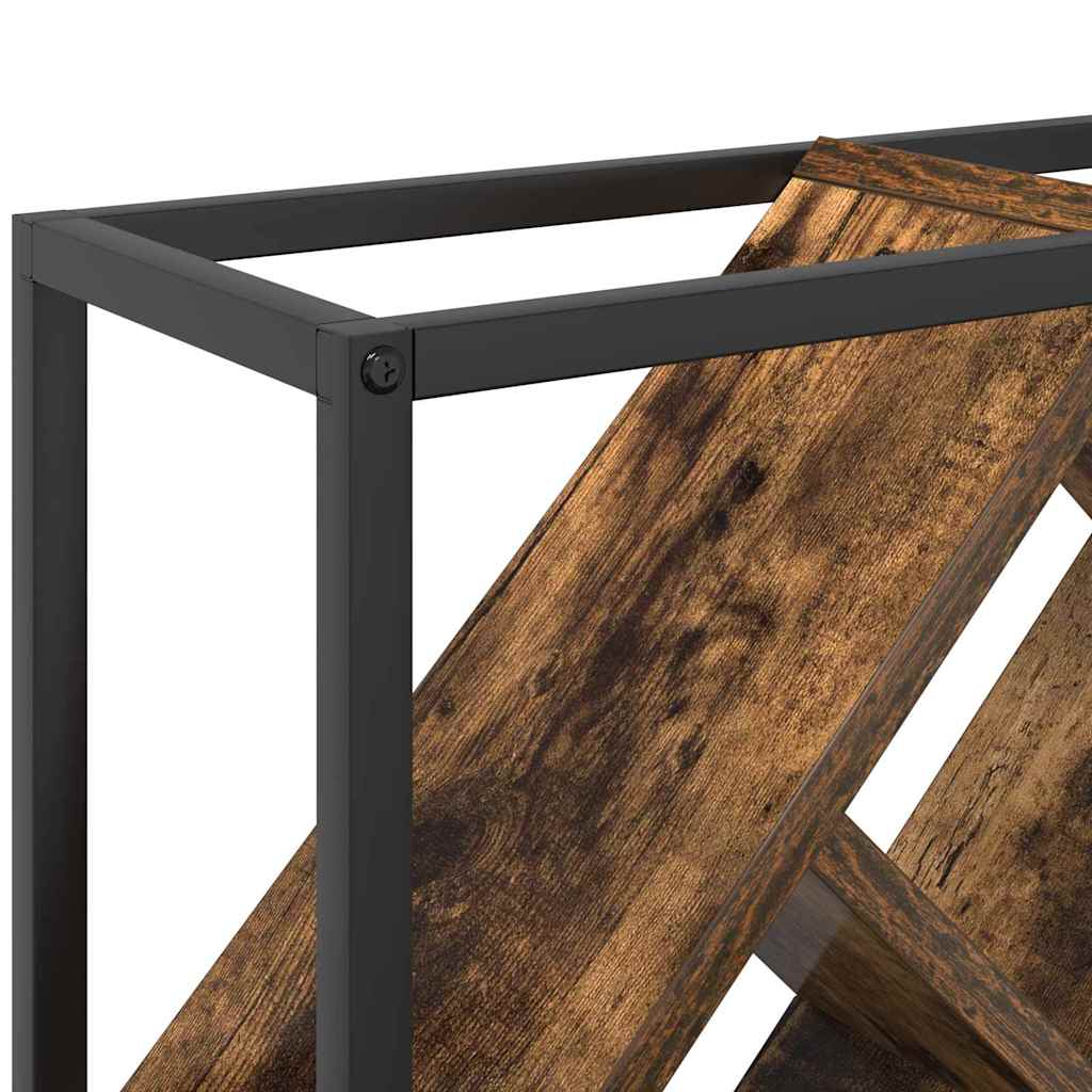 vidaXL Wine Rack Smoked Oak 51 x 18 x 52.5 cm Engineered Wood