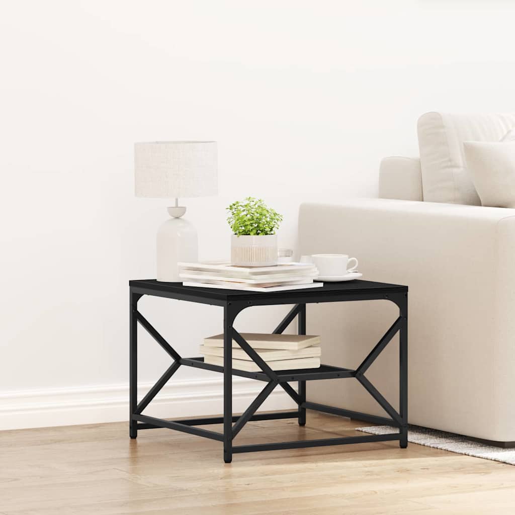 vidaXL Coffee Table Black Oak 51 x 50 x 40 cm