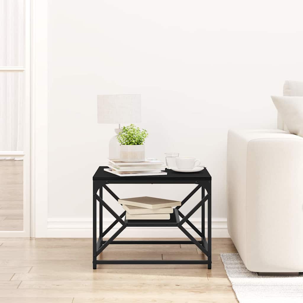 vidaXL Coffee Table Black Oak 51 x 50 x 40 cm