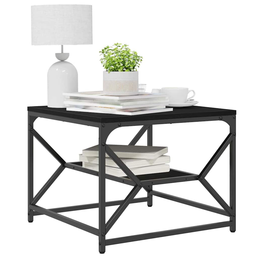 vidaXL Coffee Table Black Oak 51 x 50 x 40 cm