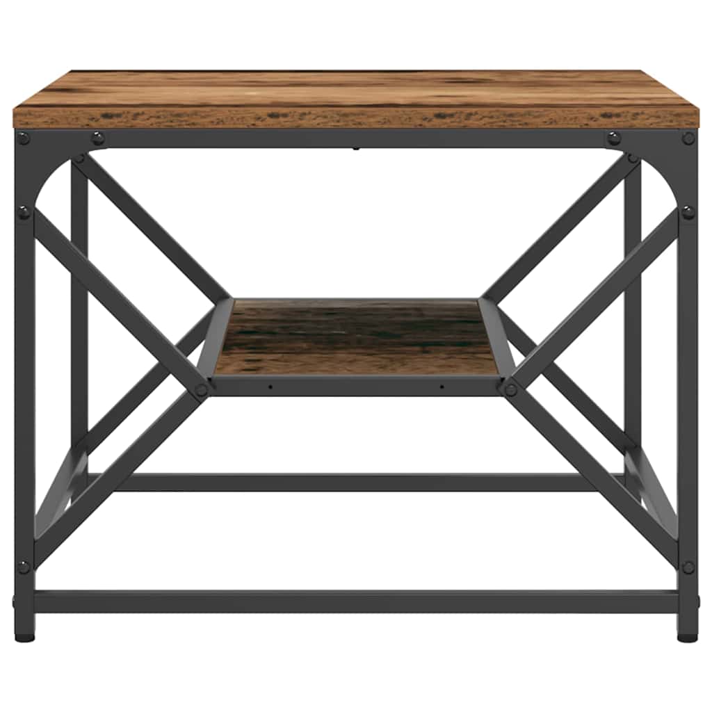 vidaXL Coffee Table Old Wood 51 x 50 x 40 cm Engineered Wood and Steel