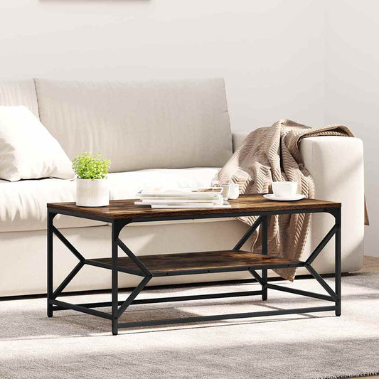 vidaXL Coffee Table Smoked Oak 90 x 50 x 40 cm