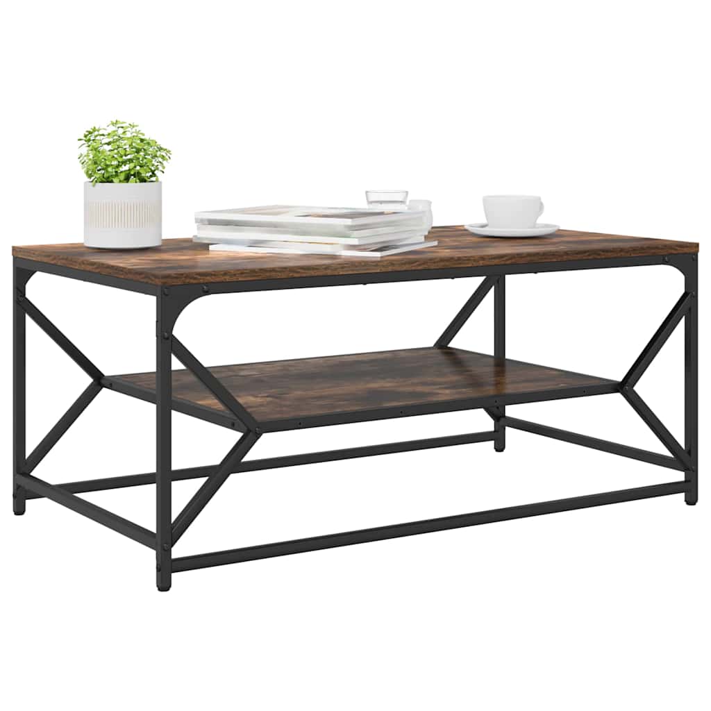 vidaXL Coffee Table Smoked Oak 90 x 50 x 40 cm