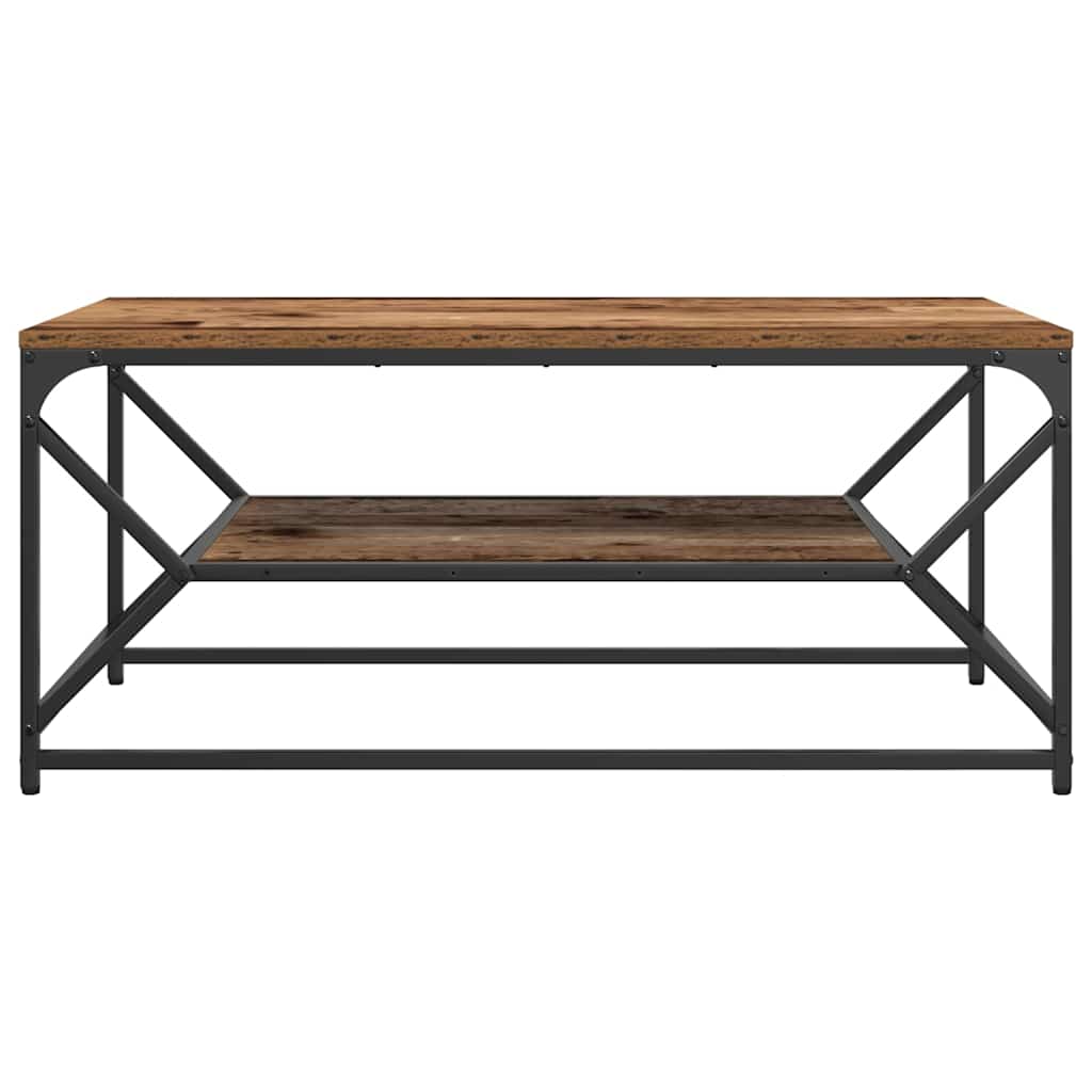 vidaXL Coffee Table Old Wood 90 x 50 x 40 cm Engineered Wood and Steel