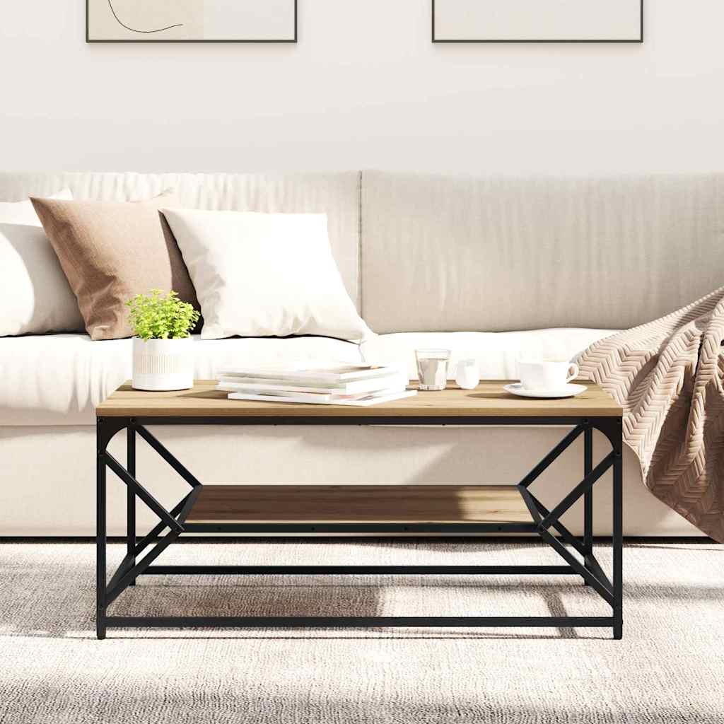 vidaXL Coffee Table Artisan Oak 90 x 50 x 40 cm