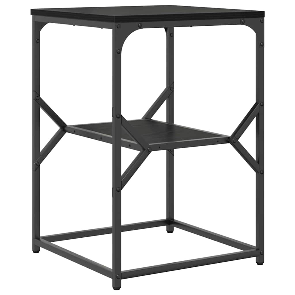vidaXL Side Table Black Oak 41 x 40 x 60 cm Engineered Wood and Steel