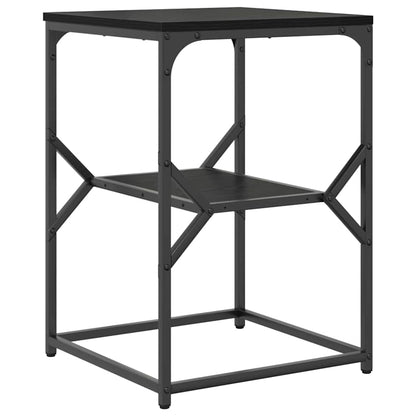 vidaXL Side Table Black Oak 41 x 40 x 60 cm Engineered Wood and Steel