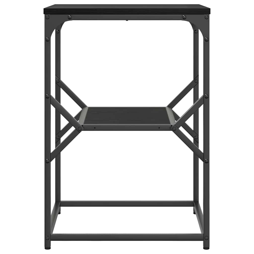 vidaXL Side Table Black Oak 41 x 40 x 60 cm Engineered Wood and Steel