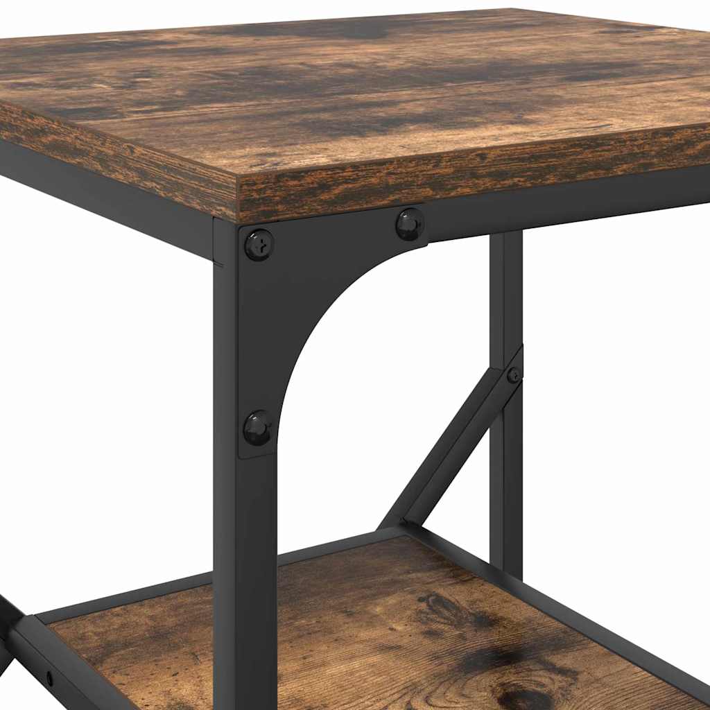 vidaXL Side Table Smoked Oak 41 x 40 x 60 cm Engineered Wood and Steel
