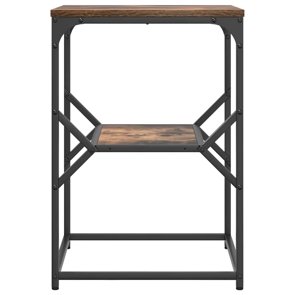 vidaXL Side Table Smoked Oak 41 x 40 x 60 cm Engineered Wood and Steel