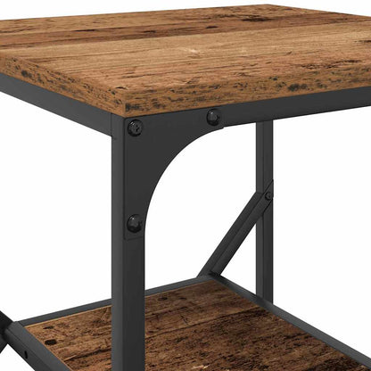vidaXL Side Table Old Wood 41 x 40 x 60 cm Engineered Wood and Steel