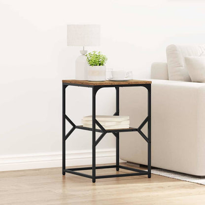vidaXL Side Table Old Wood 41 x 40 x 60 cm Engineered Wood and Steel