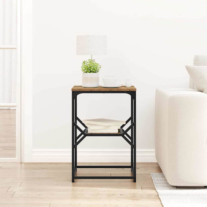 vidaXL Side Table Old Wood 41 x 40 x 60 cm Engineered Wood and Steel