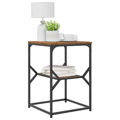 vidaXL Side Table Old Wood 41 x 40 x 60 cm Engineered Wood and Steel