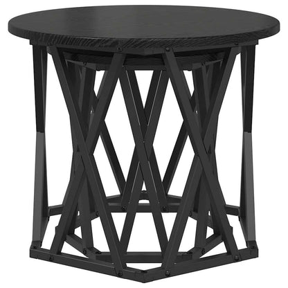 vidaXL Side Table 2 pcs Black Oak Engineered Wood and Steel