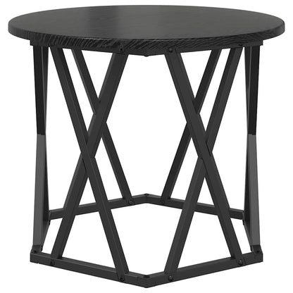 vidaXL Side Table 2 pcs Black Oak Engineered Wood and Steel