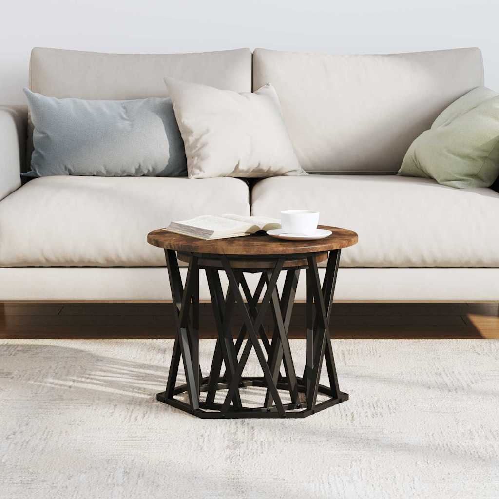 vidaXL Side Table 2 pcs Smoked Oak Engineered Wood and Steel