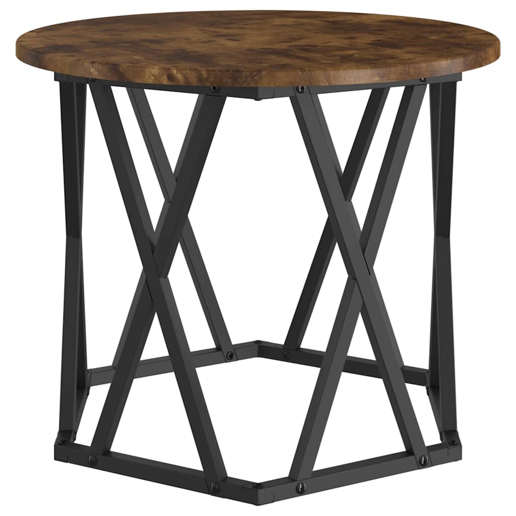 vidaXL Side Table 2 pcs Smoked Oak Engineered Wood and Steel