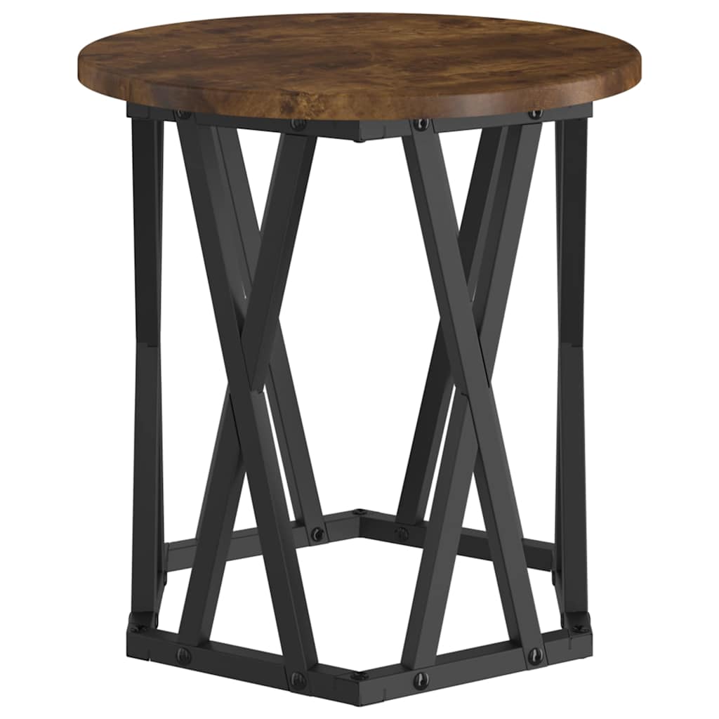 vidaXL Side Table 2 pcs Smoked Oak Engineered Wood and Steel