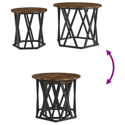 vidaXL Side Table 2 pcs Smoked Oak 50 x 50 x 40 cm
