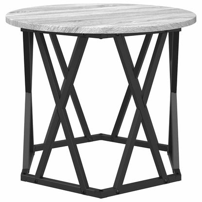 vidaXL Side Table 2 pcs Grey Sonoma Engineered Wood and Steel