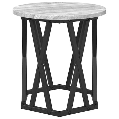 vidaXL Side Table 2 pcs Grey Sonoma Engineered Wood and Steel