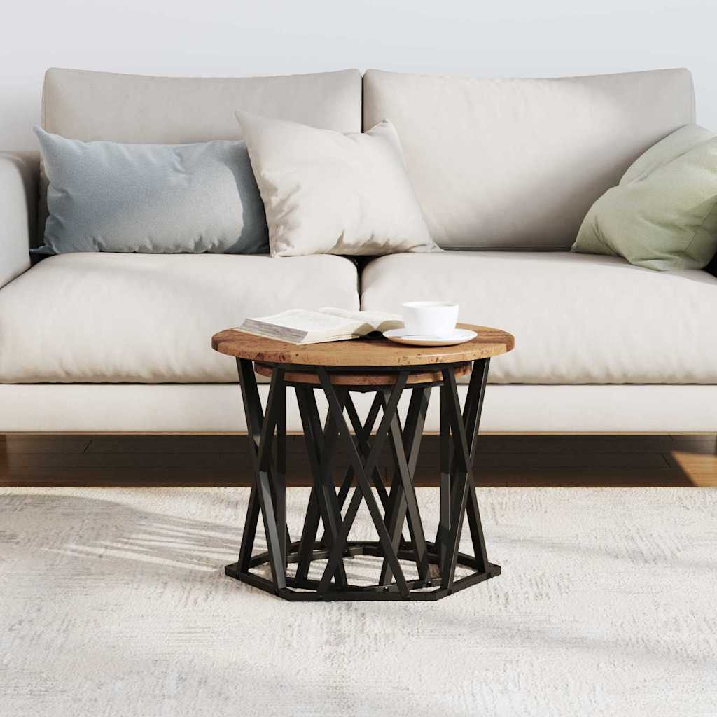vidaXL Side Table 2 pcs Reclaimed Wood Engineered Wood and Steel