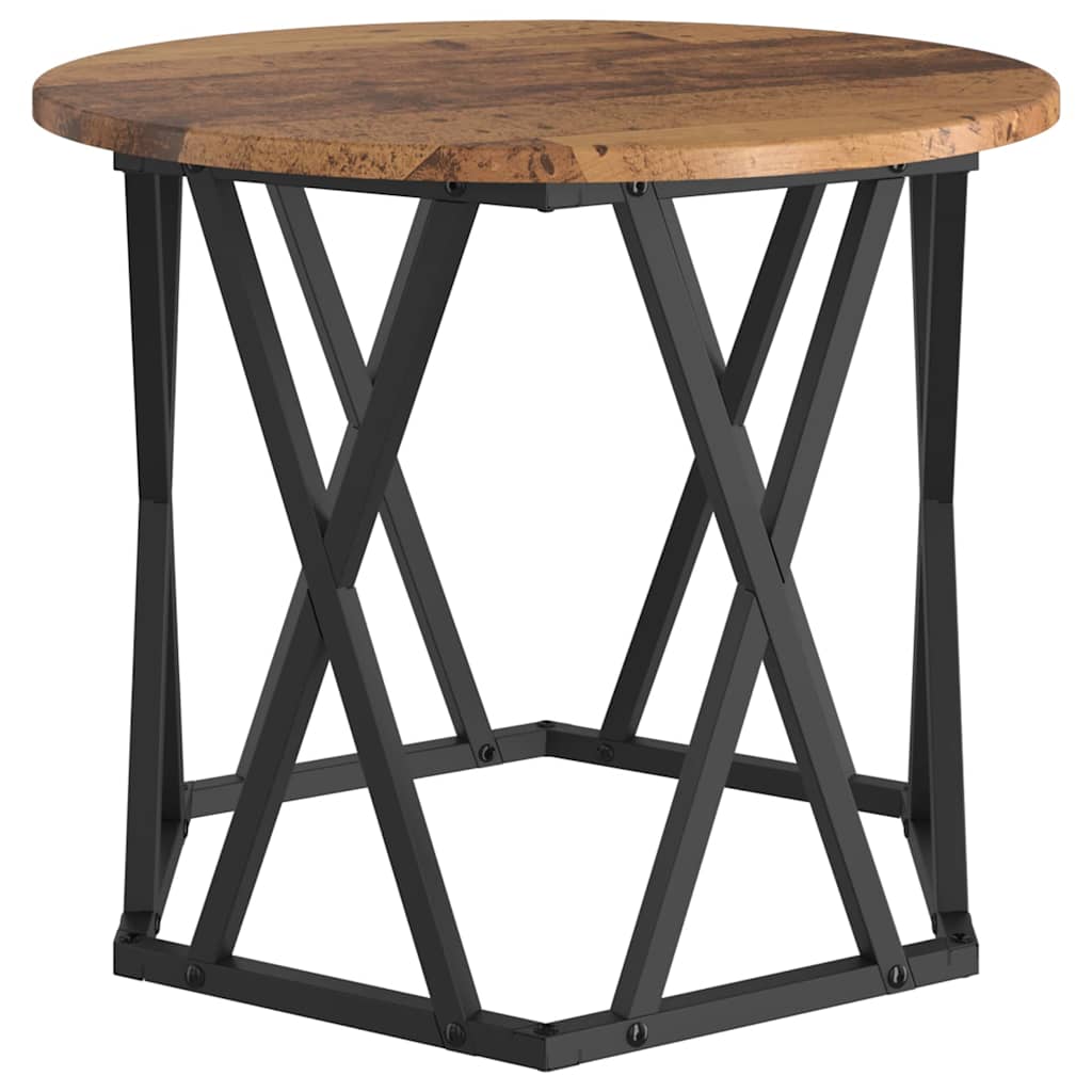 vidaXL Side Table 2 pcs Reclaimed Wood Engineered Wood and Steel
