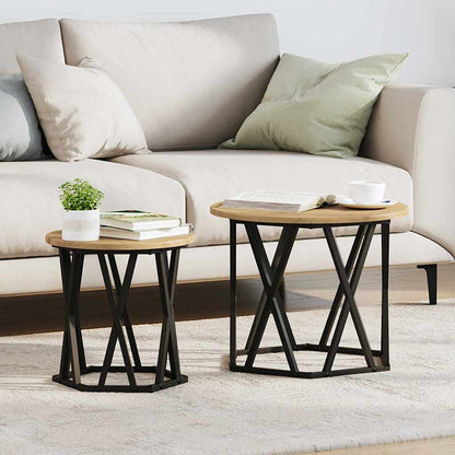 vidaXL Side Table 2 pcs Artisan Oak Engineered Wood and Steel