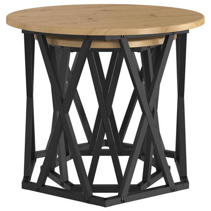 vidaXL Side Table 2 pcs Artisan Oak Engineered Wood and Steel