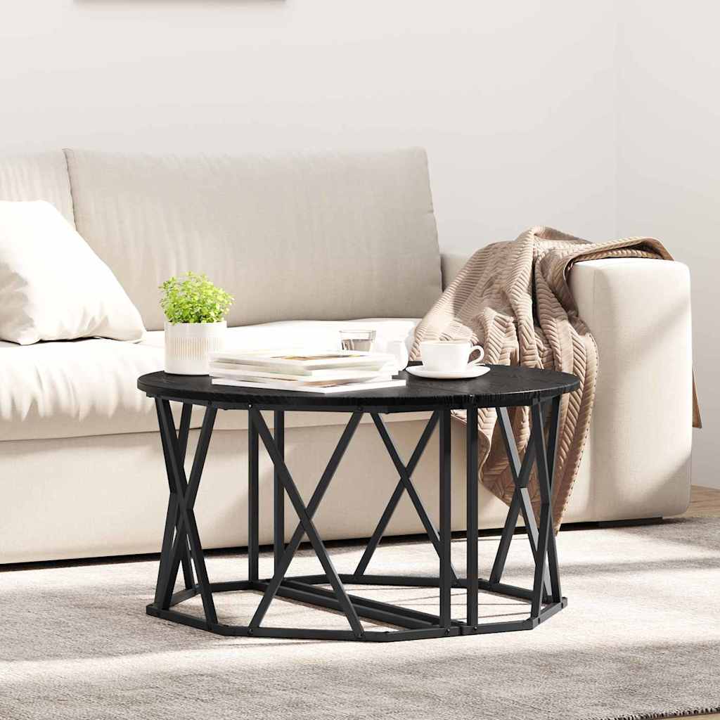 vidaXL Coffee Table Black Oak 80 x 80 x 42 cm