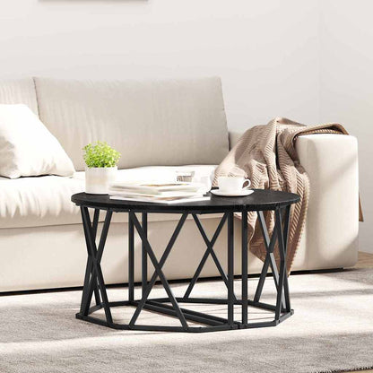 vidaXL Coffee Table Black Oak 80 x 80 x 42 cm